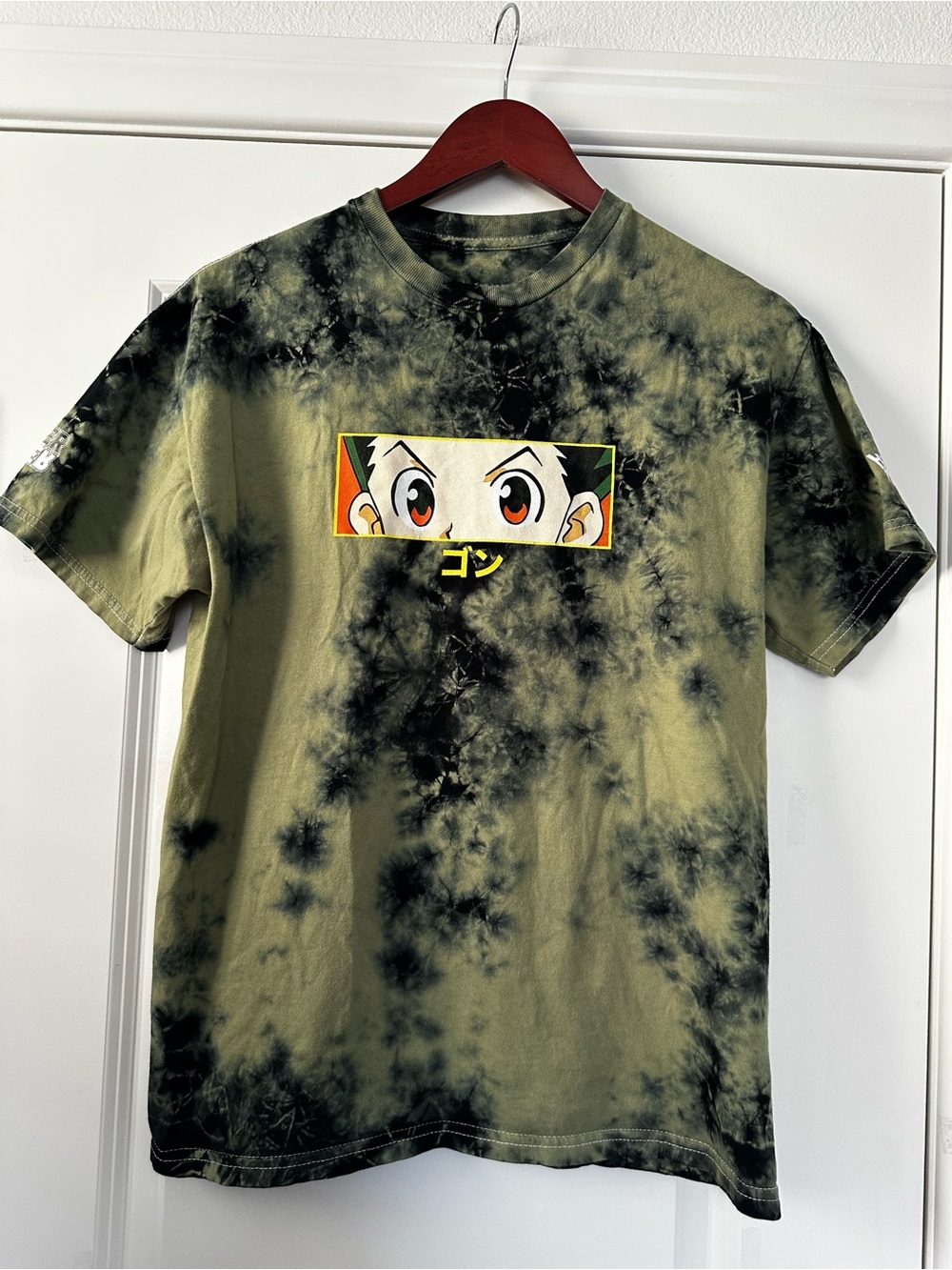 Hunter x Hunter Olive Tie Dye Anime Shonen Graphic Tee Women's Size Medium